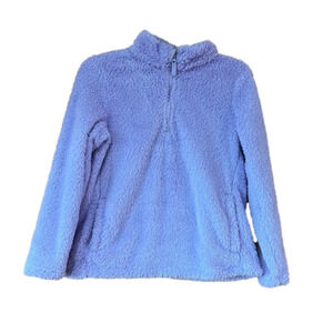 Girls Purple Sherpa Fleece Quarter Zip Pullover